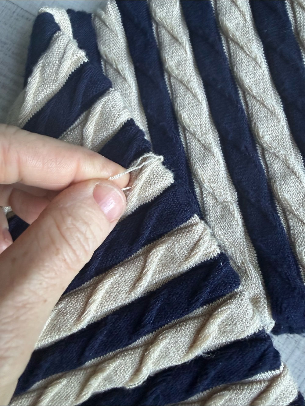 EENK Letter Project Striped Cable Knit Vest Cardigan Detachable Sleeves S - Picture 9 of 9